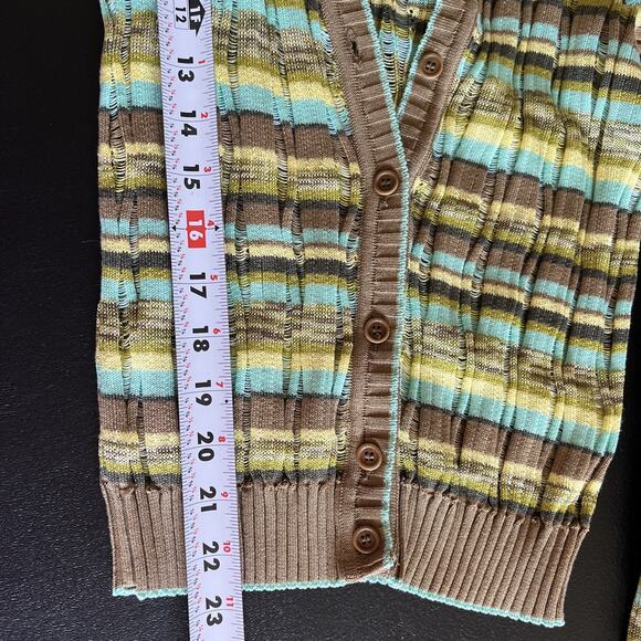 Missoni Cardigan Womens Size It 48 Lace Ribbed Form Fitting Stretch Cotton Retro - Picture 11 of 13
